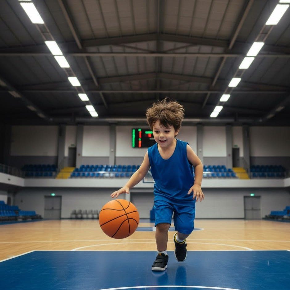Myk og slitesterk stillegående innendørs basketball for komfortabel hjemmetrening og skånsomt spill.