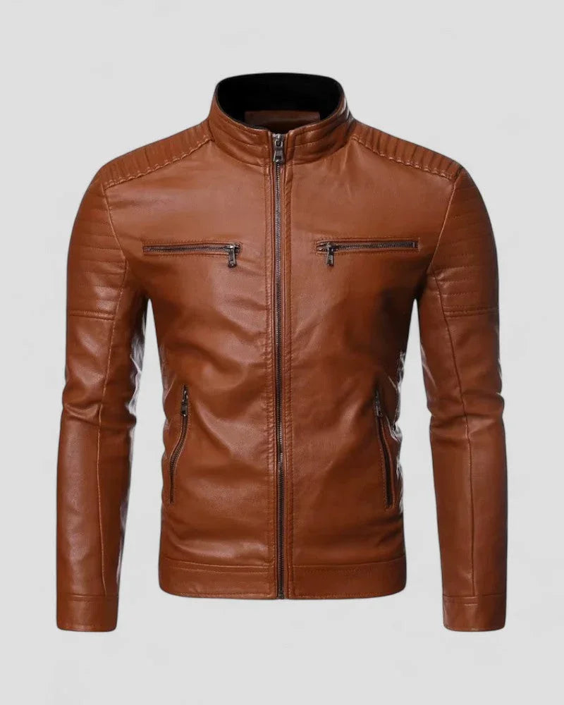 Trendy herrejakke: slim fit bikerjakke for en kul, stilren og moderne look, ideell som yttertøy.