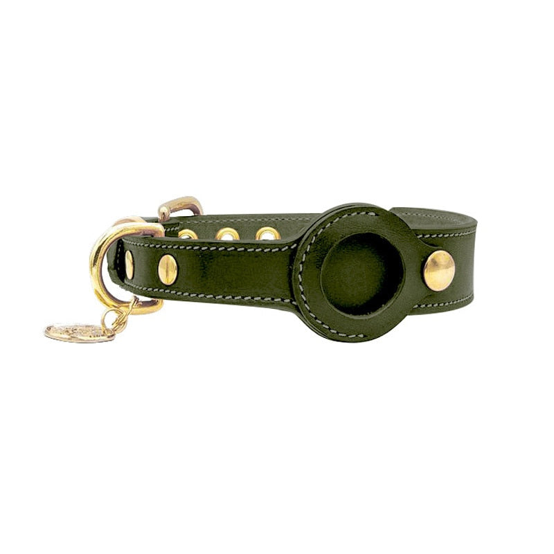 Blått AirTag hundehalsbånd med integrert holder. Sikkerhet og sporing for ditt kjæledyr med optimal komfort.