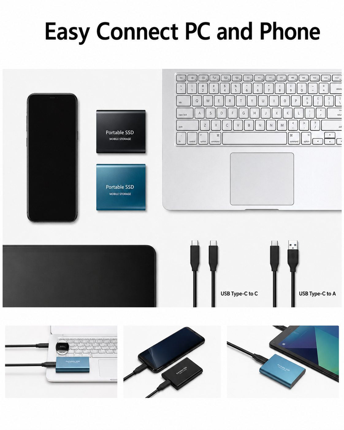 Rød, støtsikker ekstern SSD 128TB. Robust og rask mobil lagringsenhet med USB-C for sikker datalagring.