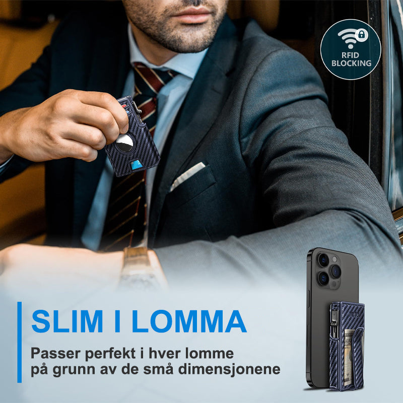 PU-lær herrelommebok med innebygd RFID-blokkering for optimal sikkerhet.