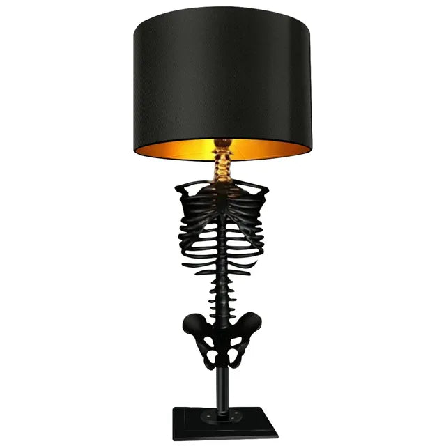 Svart gotisk bordlampe for soverommet, oppladbar USB-lampe med moderne design.