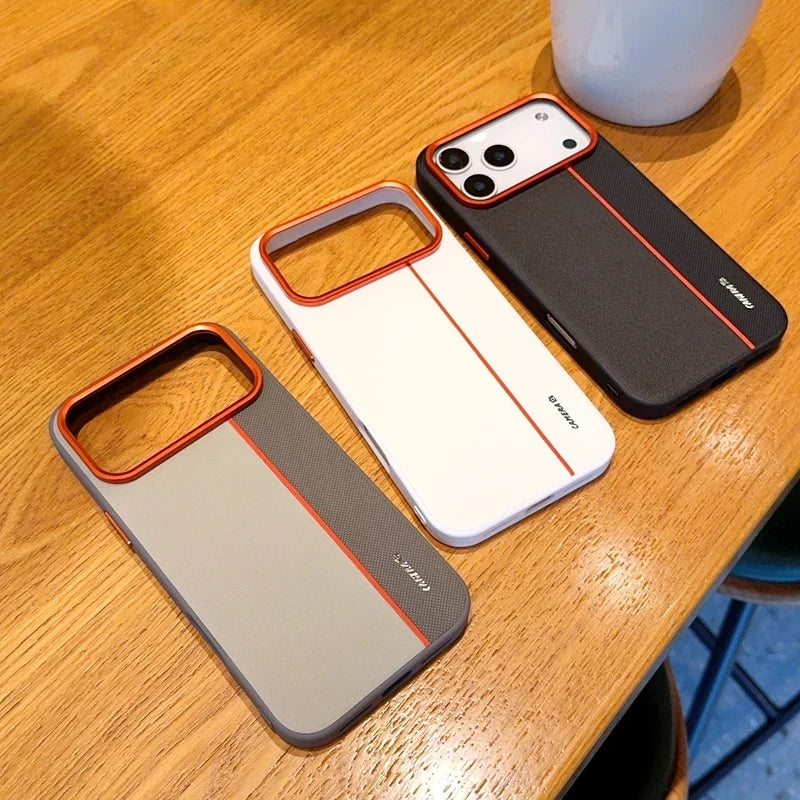 Grå, tynt telefondeksel til iPhone 17, designet for optimal beskyttelse og personlig stil.