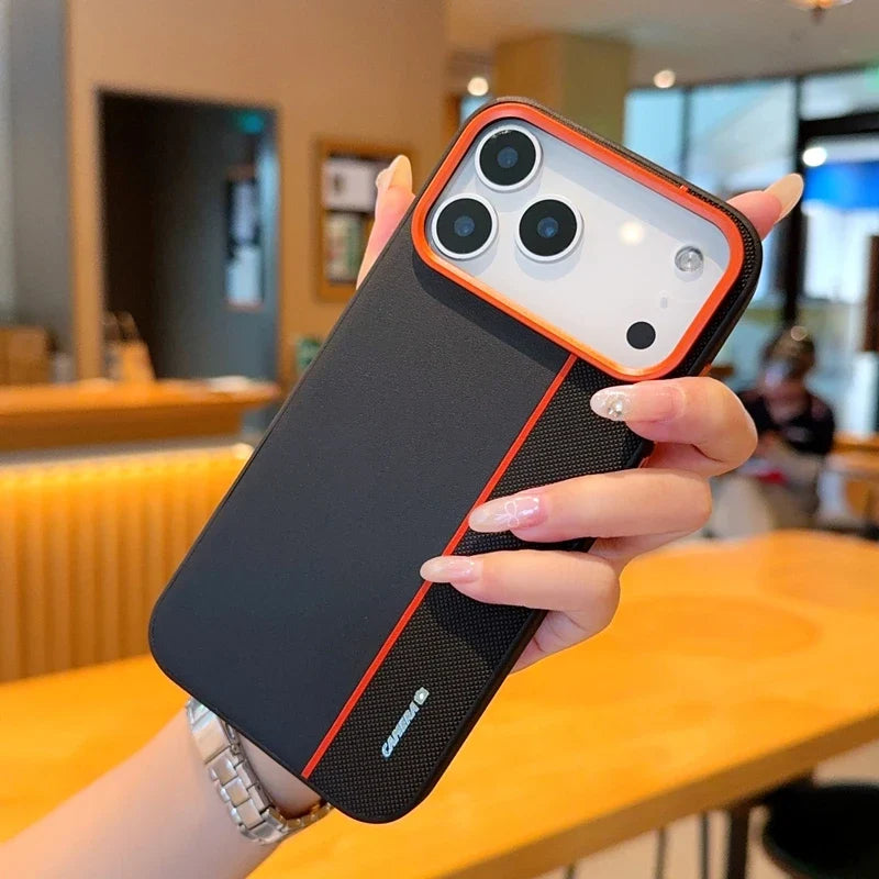 Detalj av det ripesikre iPhone 17 dekselet, som viser materialets kvalitet og nøyaktige passform.