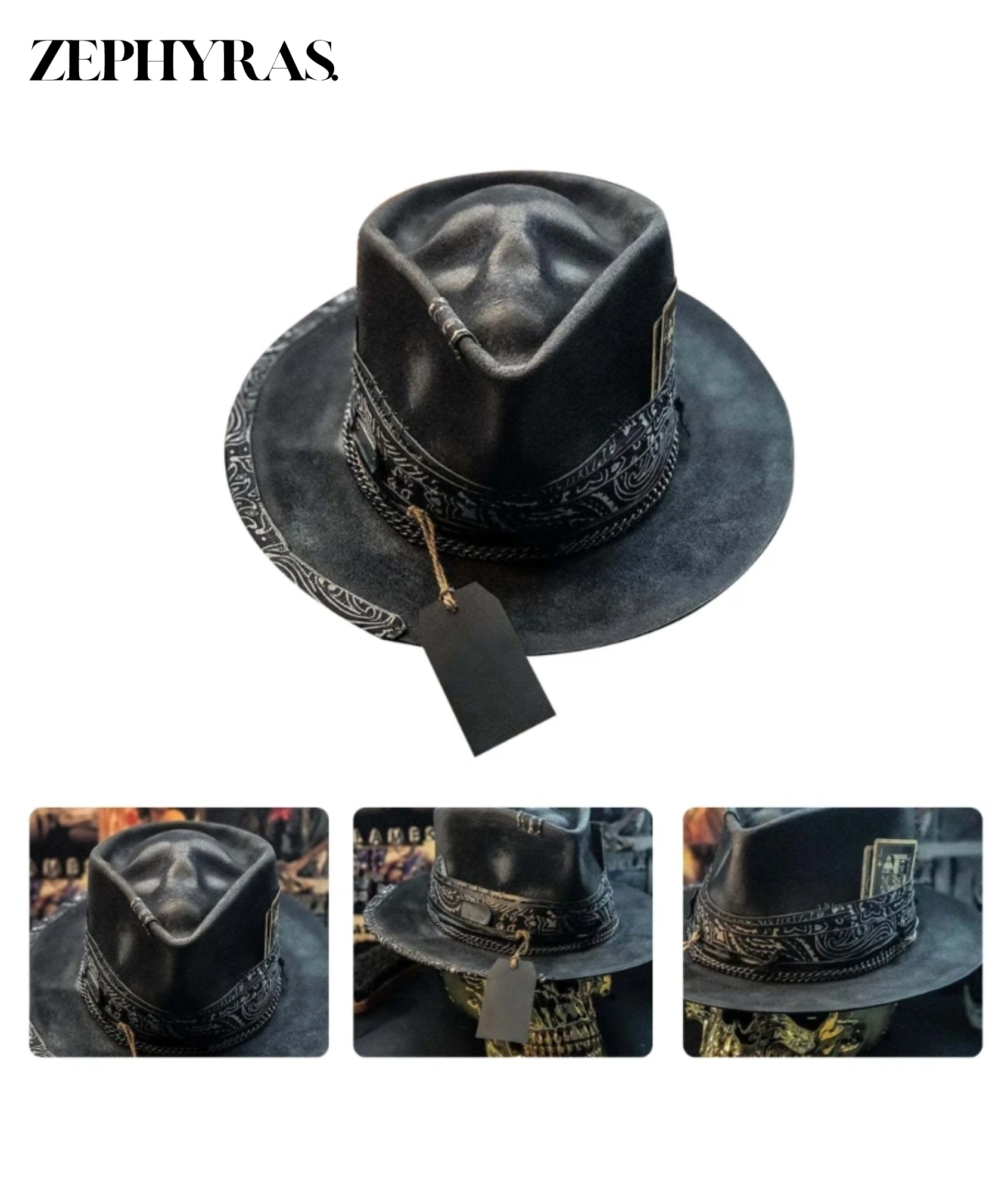 Svart lue med fremtredende hodeskalleprint, designet som et trendy unisex tilbehør for festivalmote.