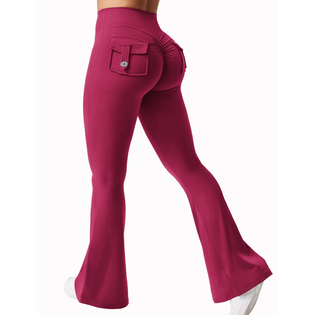 Komfortable yogaleggings med høy stretch og pustende stoff for optimal bevegelsesfrihet under yoga og trening.