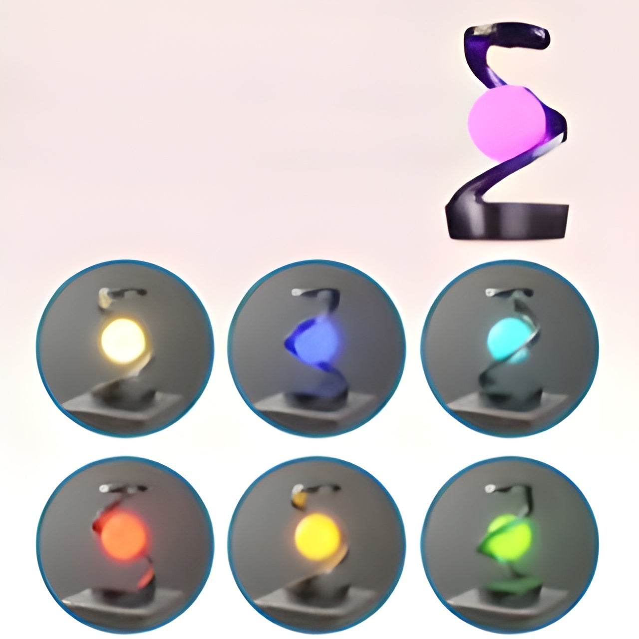Smart belysning: Svevende LED-lampe med rotasjon og trådløs lading, ideell for moderne interiørdesign.