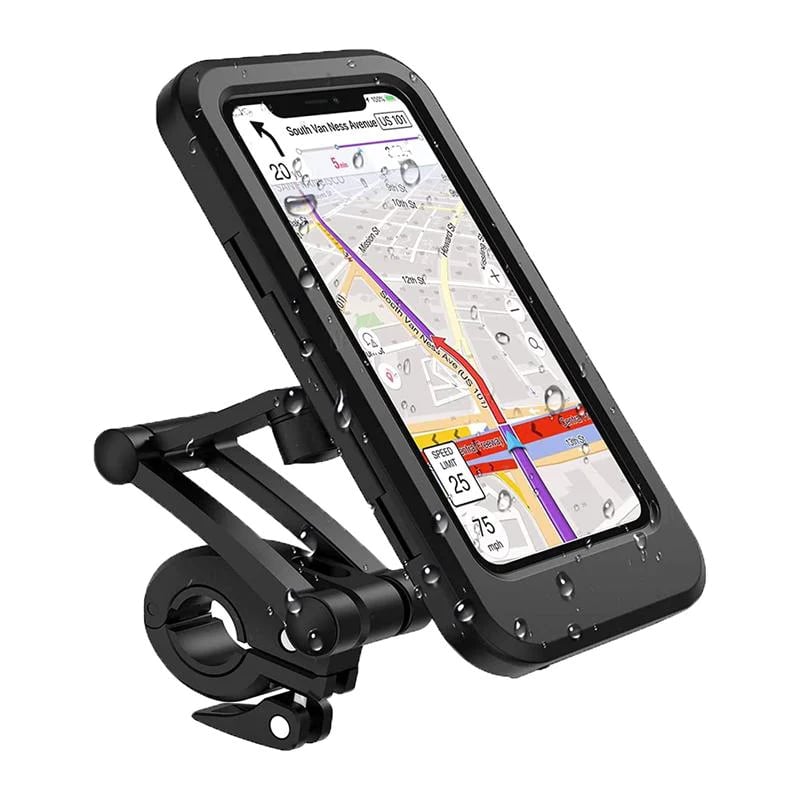 Vanntett sykkelholder med USB-lading. Perfekt for pendling og trygg smarttelefonbruk.