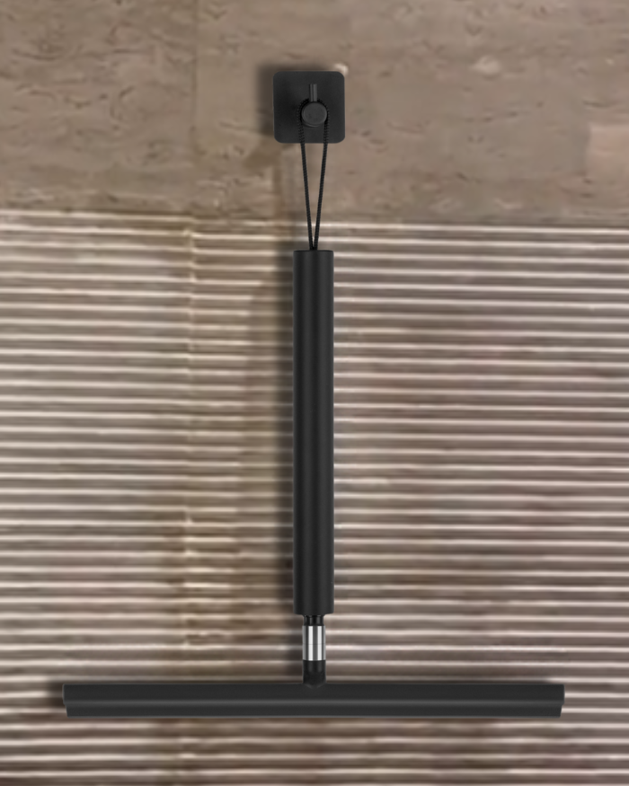 Moderne teleskopisk dusjvisker i holdbart design for effektiv og enkel husholdningsrengjøring.
