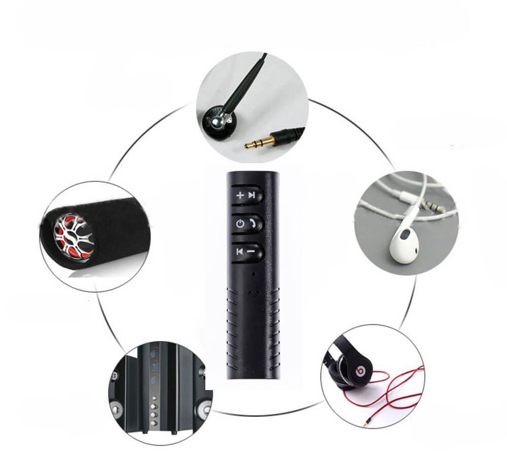 Trådløs Bluetooth 5.0 lydmottaker for AUX-inngang. Koble til smarttelefon.