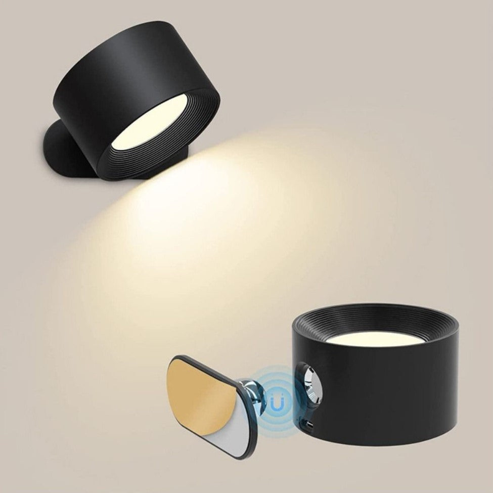 Elegant vegglampe for soverommet, dimbar belysning og roterbart lys for optimal lesekomfort.