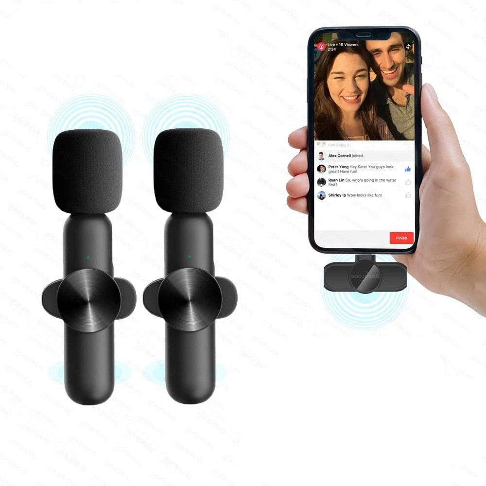 Lavalier mikrofon for vlogging, gir god trådløs lydkvalitet til videoer på din smarttelefon.