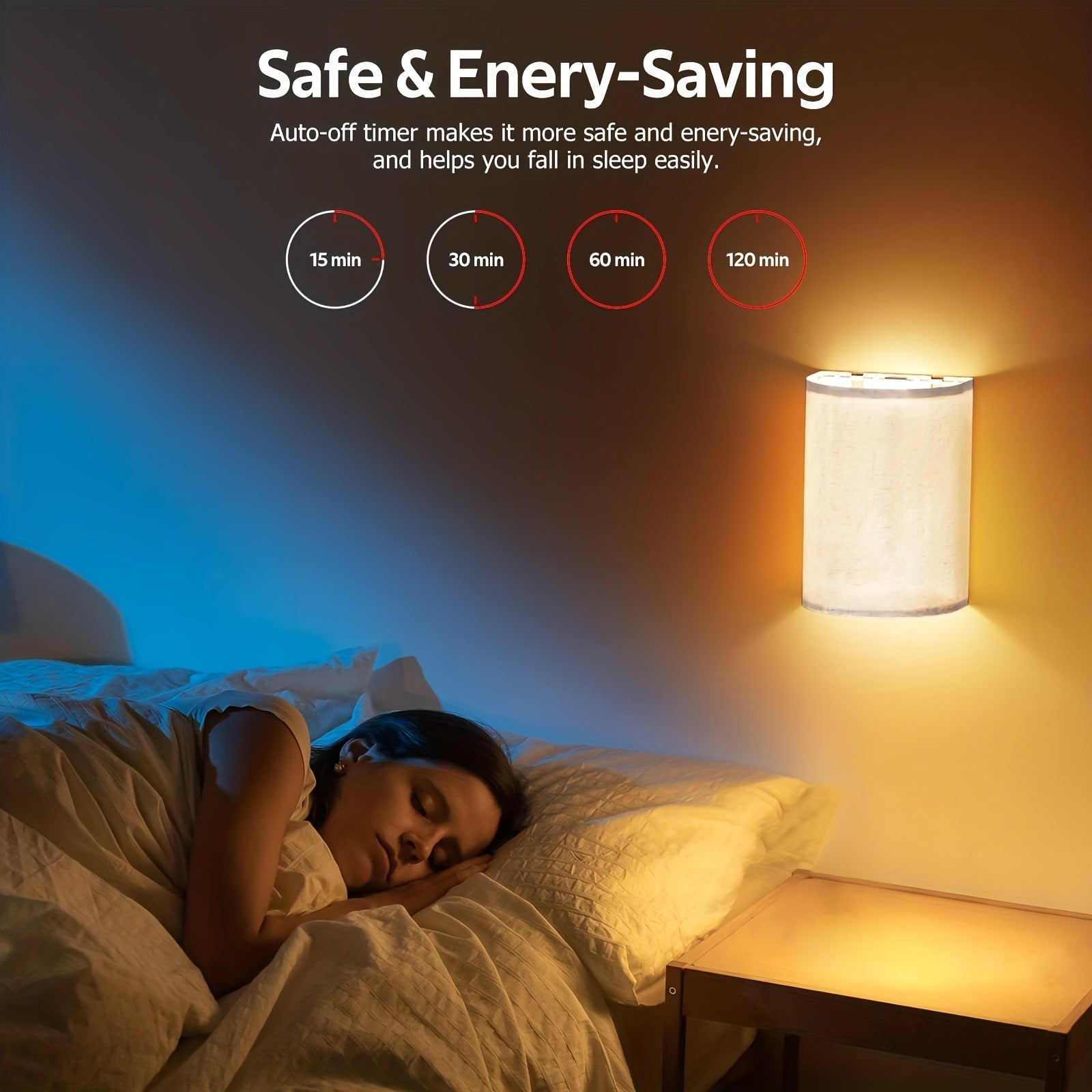Allsidig trådløs veggbelysning (2-pakning) med dimbar RGB-funksjon, perfekt som smart interiørbelysning.