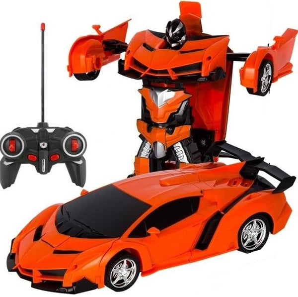 Morsom gaveidé: transformer robot bil leke med fjernkontroll for barn.