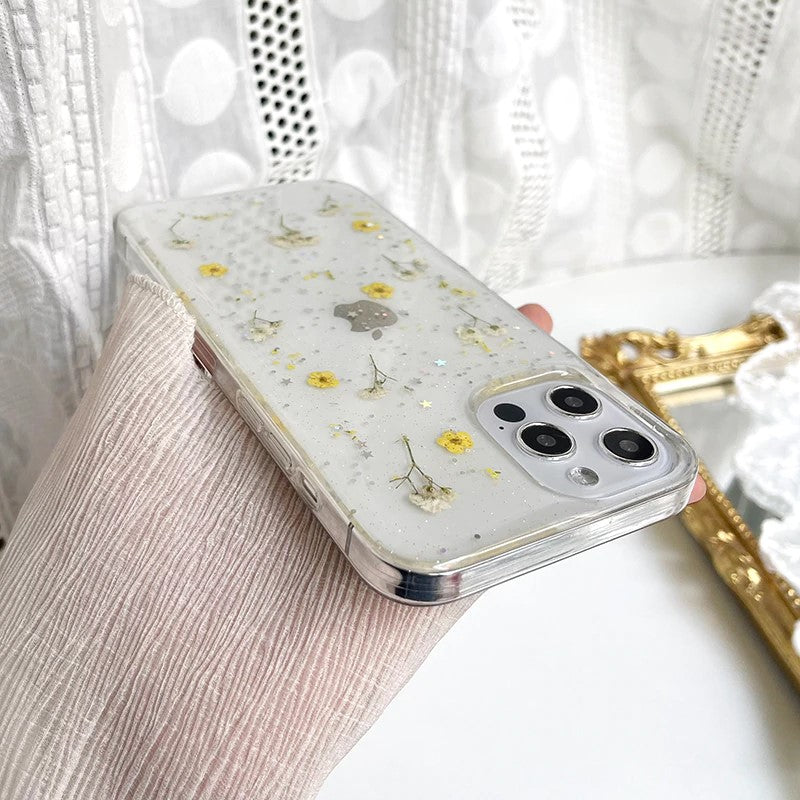 Gaveidé: Gjennomsiktig iPhone mobilveske med blomsterinnlegg, unik