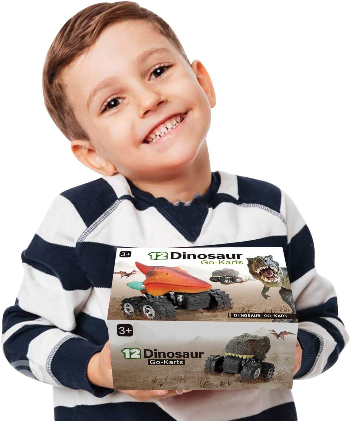Trekkbakover dinosaurbil i bevegelse, rask og spennende for actionfylt barnelek.
