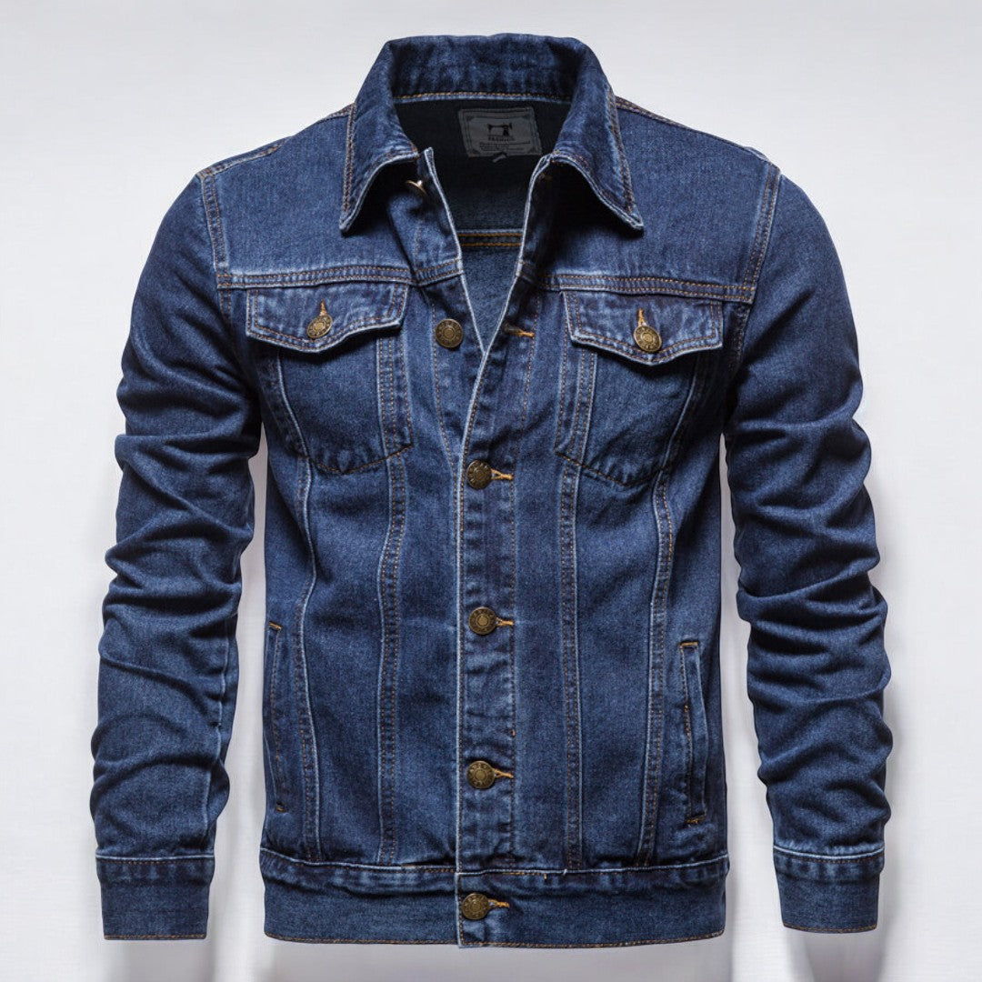 Klassisk herre vasket denimjakke, en must-have for en trendy og komfortabel hverdagsstil.