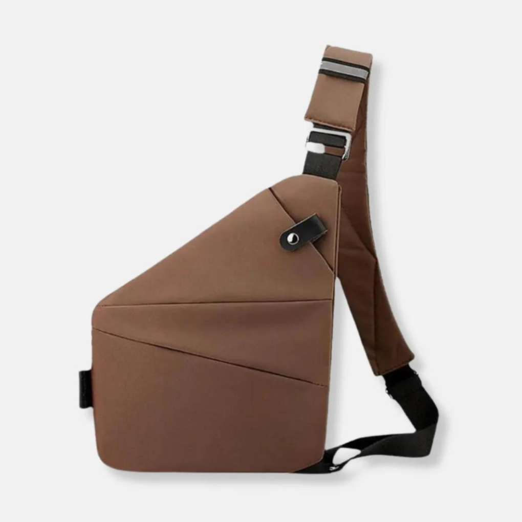 Tyverisikker crossbody-veske med strategisk plasserte lommer for optimal organisering og enkel tilgang.