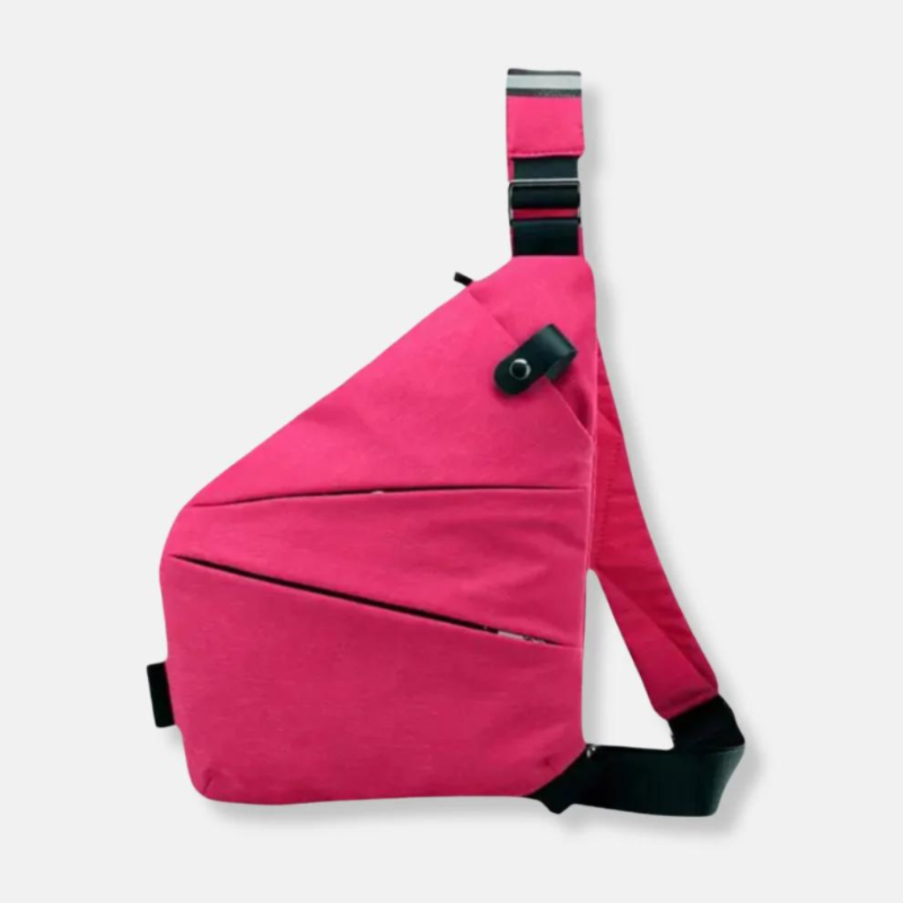 Elegant svart crossbody-veske for kvinner og menn, med tyverisikre glidelåser for trygg oppbevaring.
