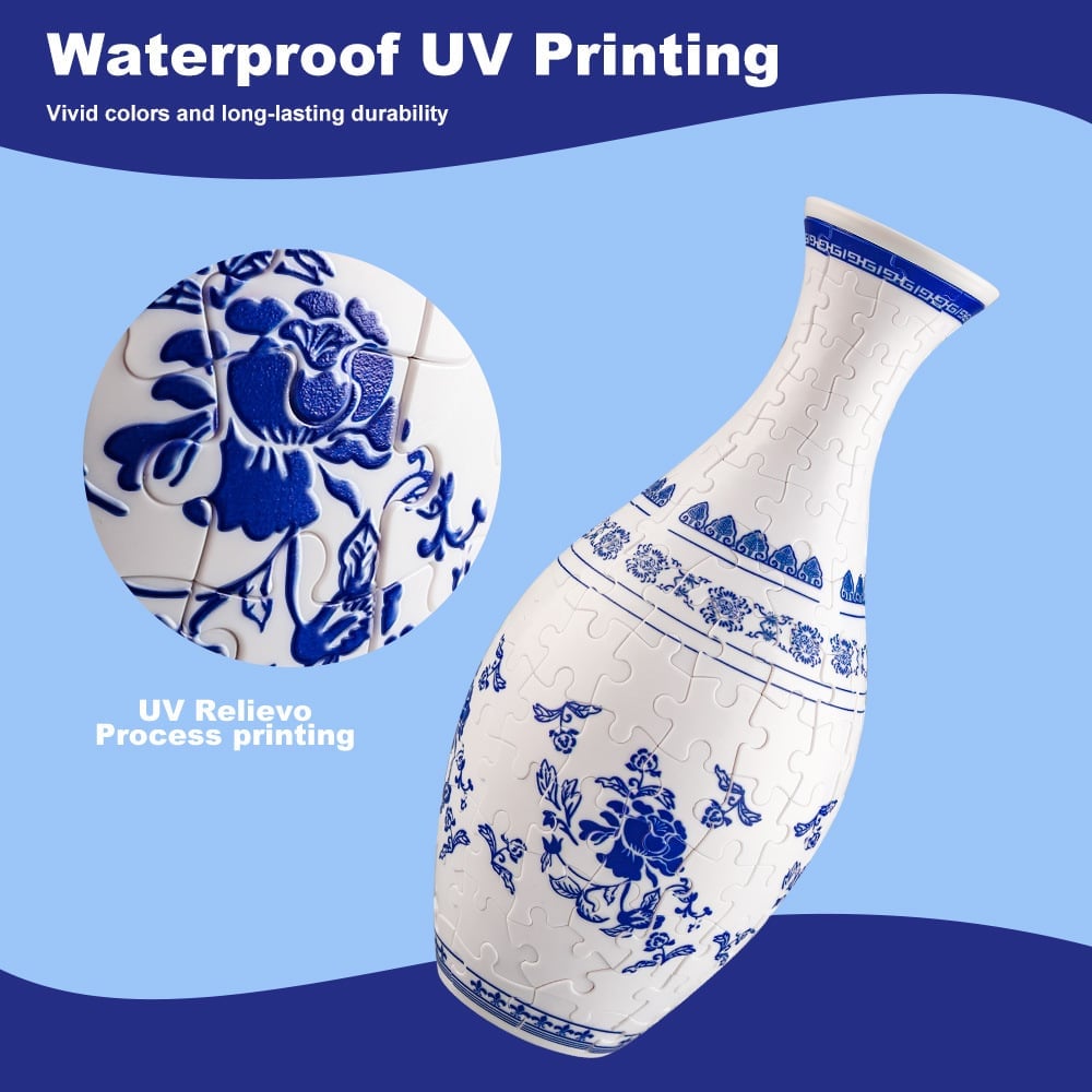 Moderne puslespillvase. Unik 3D-vase for stilren hjemmedekor. En flott gaveidé.
