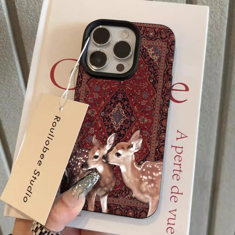 Unikt blomster-mobiltelefondeksel for iPhone 11-17, beskytter og pynter din telefon.