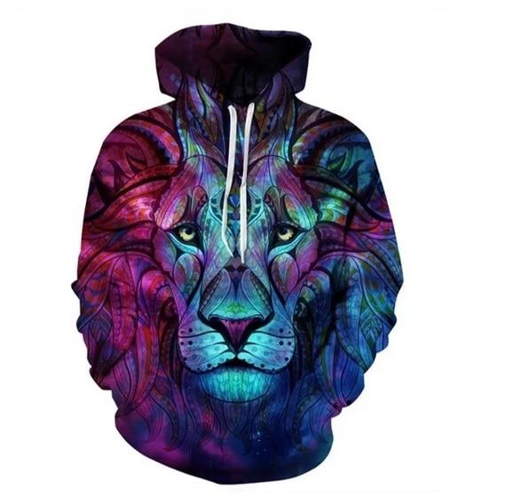 Mønstret unisex hettegenser med 3D-effekt, perfekt som en unik gaveidé.