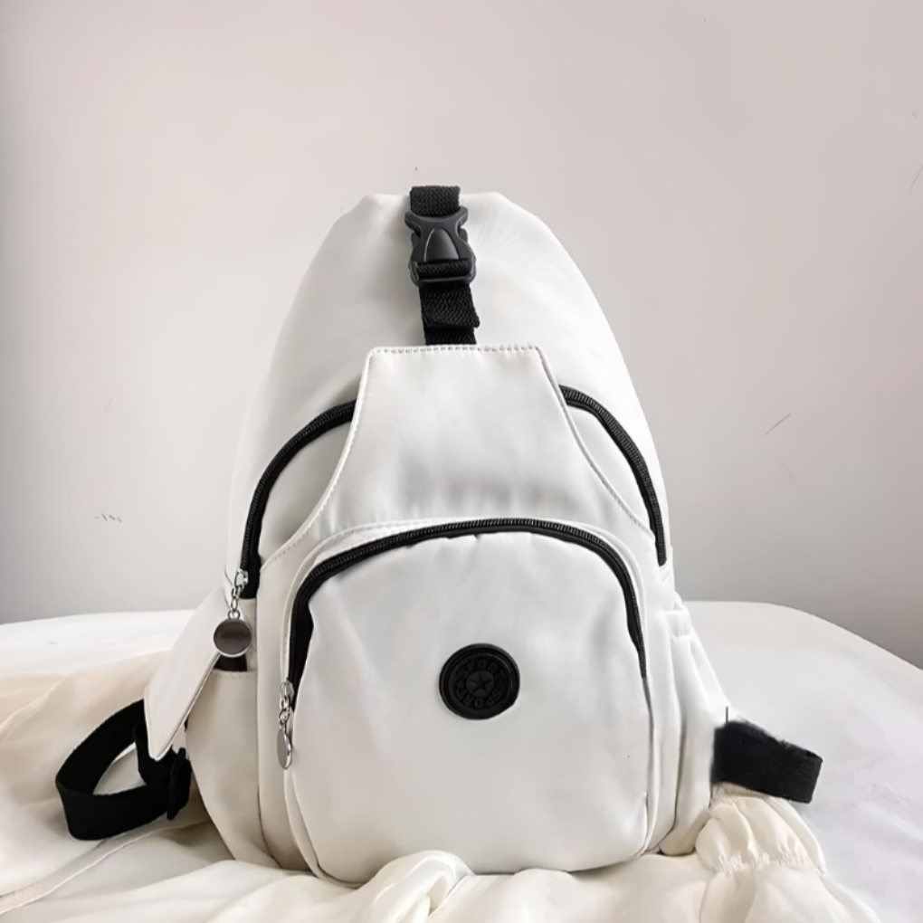 Unisex anti-tyveri crossbody veske i svart nylon. Sikker, stilfull reiseveske med RFID-beskyttelse for daglig bruk.
