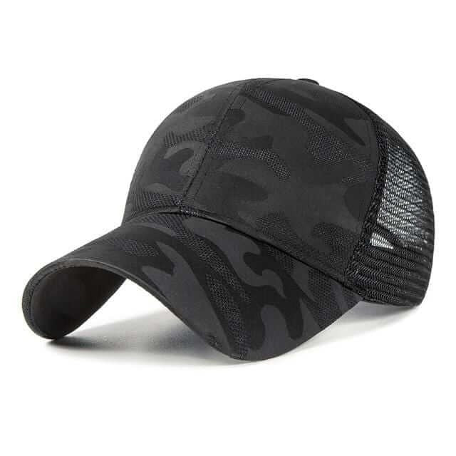 Praktisk unisex baseballcaps med hestehale for solbeskyttelse under sport og friluftsliv. Justerbar og stilig.