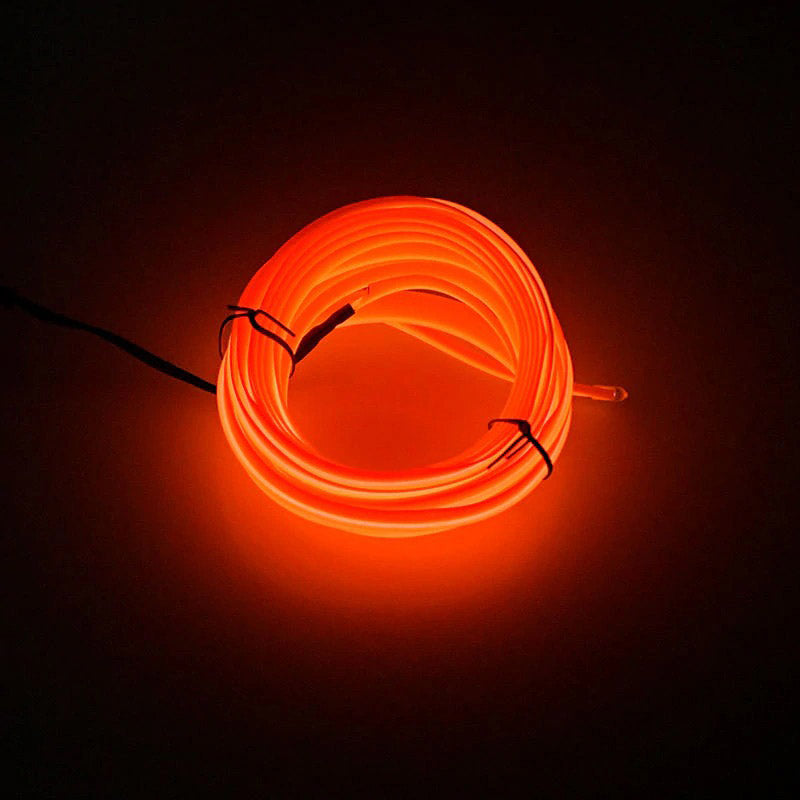 USB-drevet neon lyssett for bil. Fleksible LED-striper for enkel montering og ambient bilstyling.