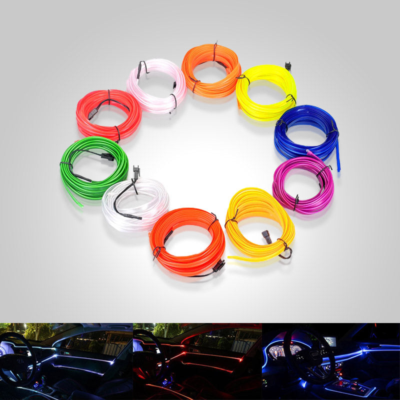 Bil neon lys stripe sett, enkel installasjon. Skap unik atmosfære med tilpassbar bilbelysning.