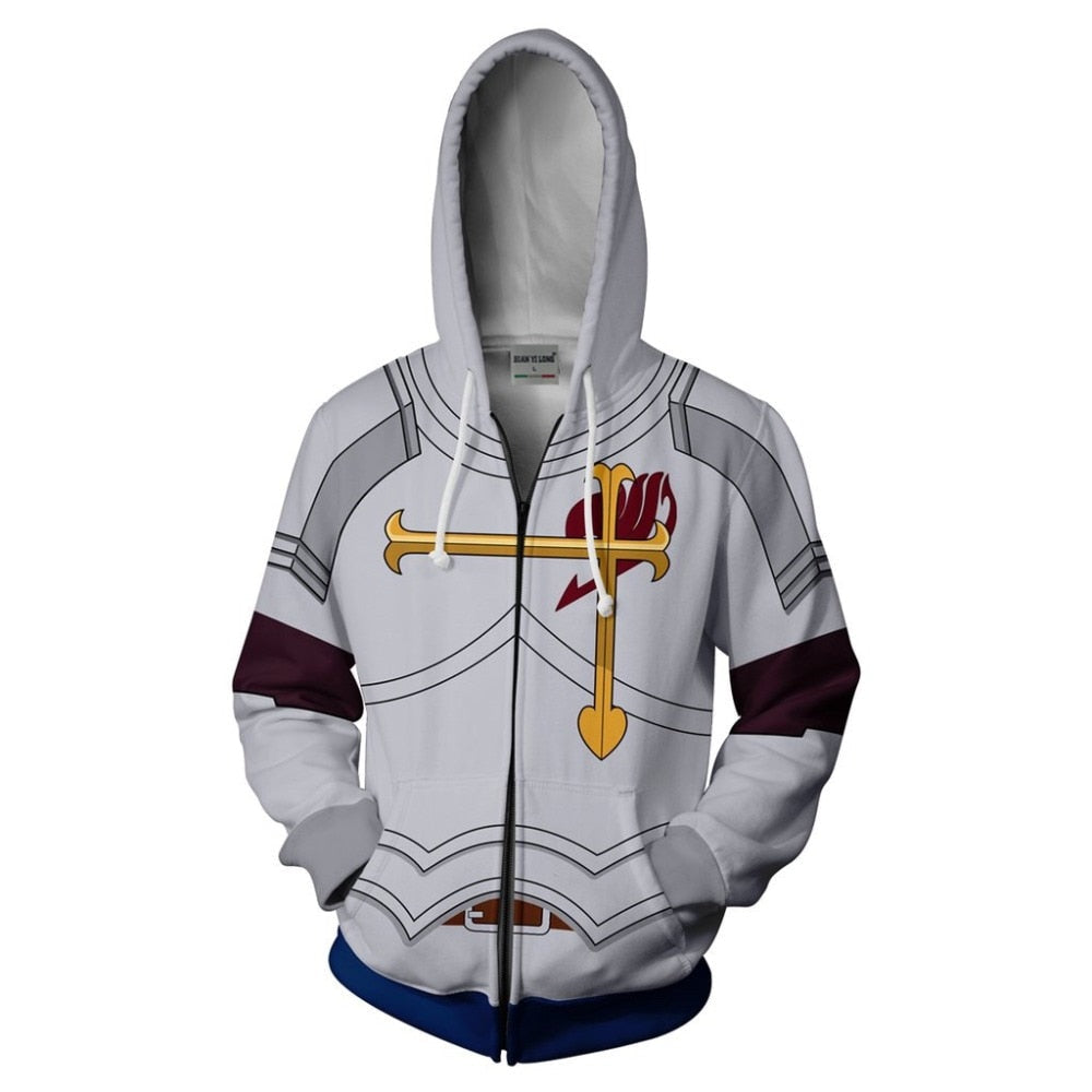 Fairy Tail anime-hettegenser i mykt stoff, perfekt for komfortabel streetstyle.