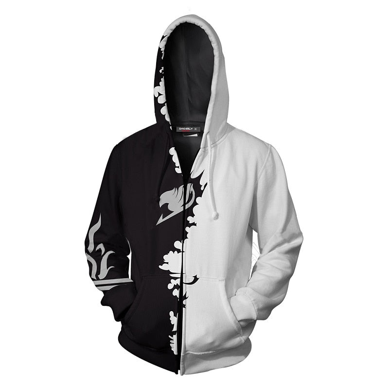 3D-printet Fairy Tail hettegenser, komfortabel unisex klesplagg for anime-entusiaster.