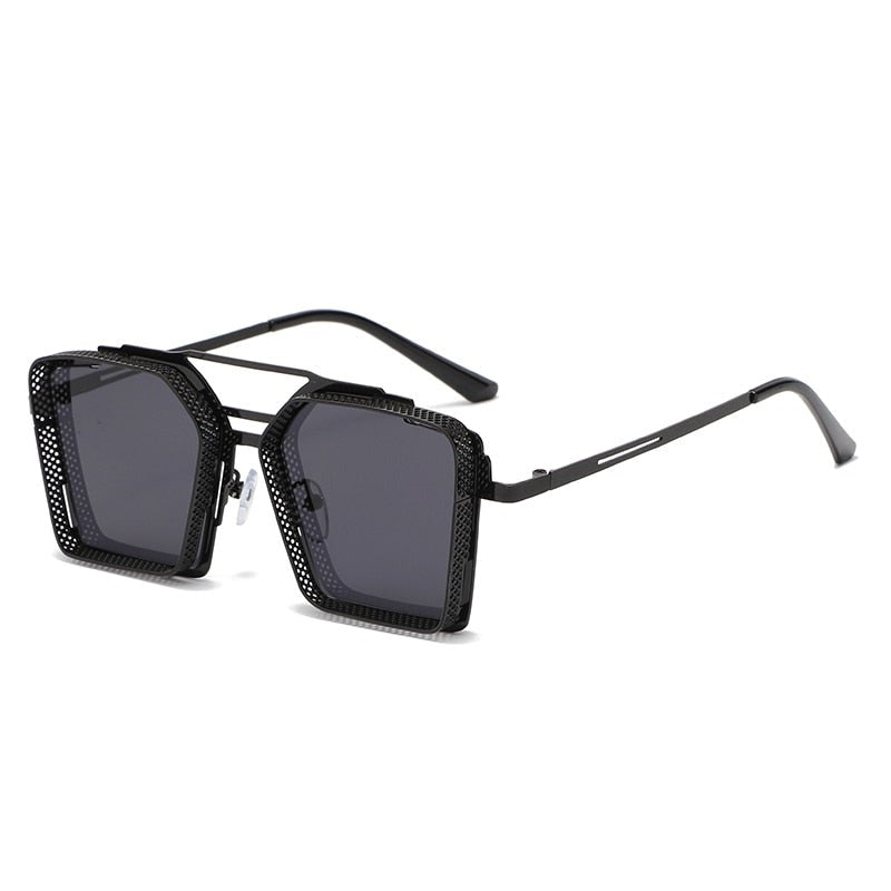 Klassiske firkantede solbriller for alle, unisex, lettvektsmodell, med UV400-beskyttelse.