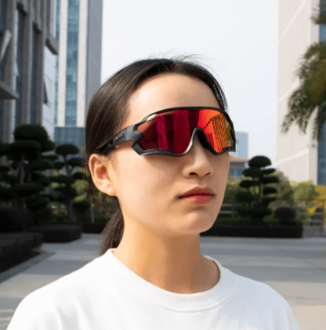 Unisex sportsbrille, fotokromatisk og polarisert for utendørs sport. Acetate ramme.