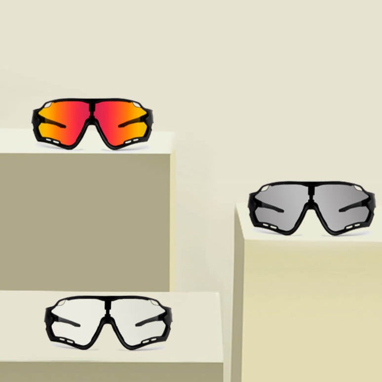 Lettvekt fotokromatisk sportsbrille for sykling, løping og andre utendørsaktiviteter.