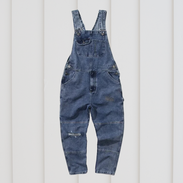 Unisex overall som arbeidshanske for hagen, mørkegrå, med sideknapper og romslige lommer.