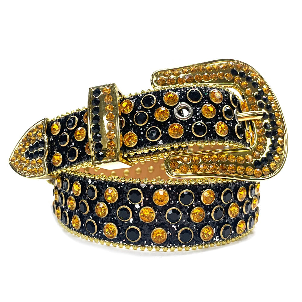 Solid unisex diamantbelte med sølvfargede spenner, robust og stilig.