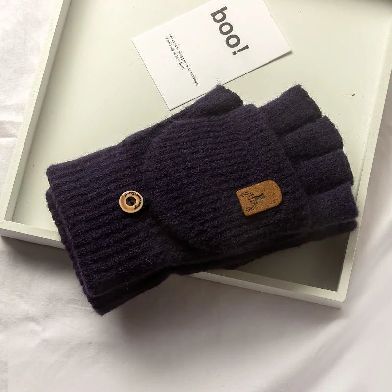 Praktiske unisex halvfingerhansker for utendørsbruk. Strikket design med berøringsskjermfunksjon holder deg varm om vinteren.