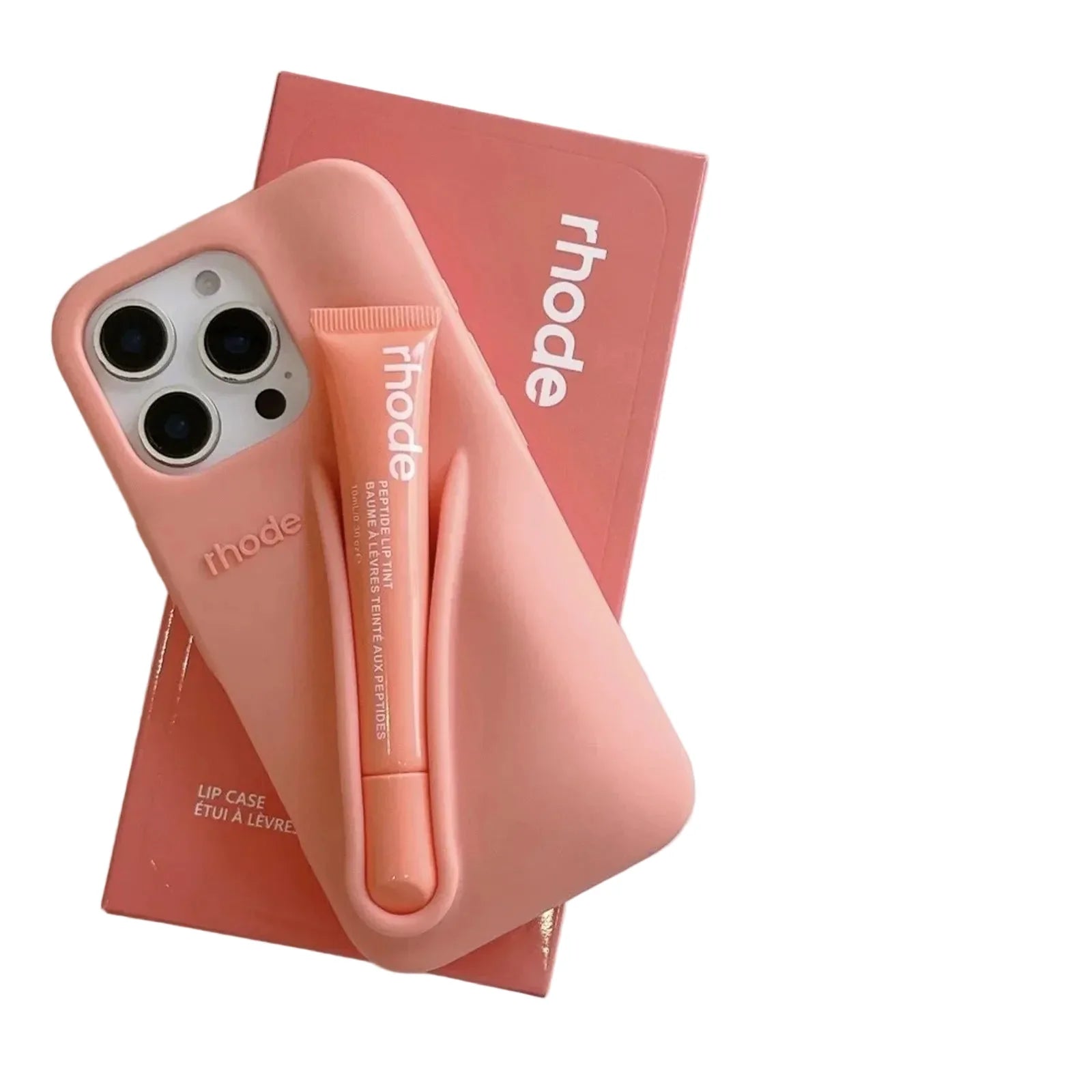 Unisex iPhone deksel med lipgloss-sett for stilfull mobilbeskyttelse. Perfekt fashion tech tilbehør.