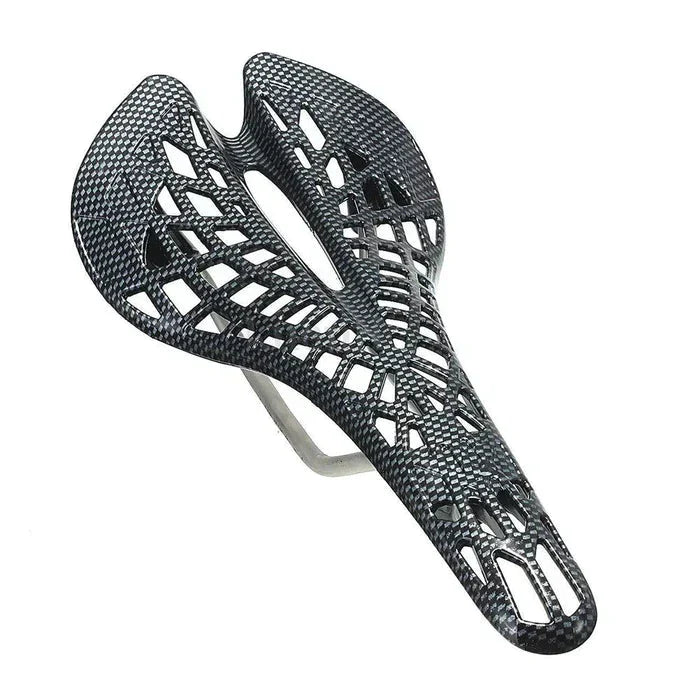 Ventilert og lett sykkelsadel med fjæring for overlegen komfort. Ideell for lange sykkelturer.