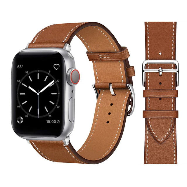 Unisex kunstlærarmbånd for Apple Watch, svart, elegant, stilig smartklokketilbehør