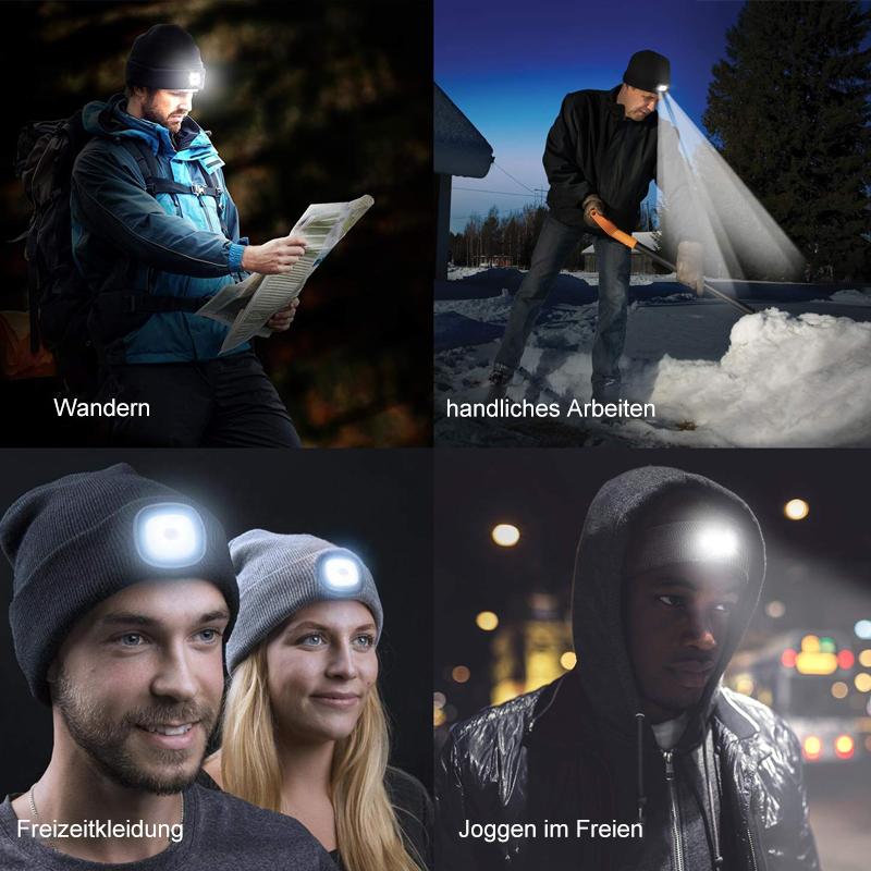 LED lue for menn og kvinner, ideell for fottur, jogging og jakt. Praktisk lysende hodeplagg.