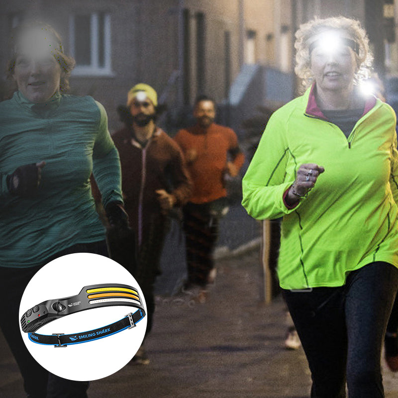 Vanntett IPX66 LED hodelykt, USB-oppladbar, super for fiske og utendørs i mørket.