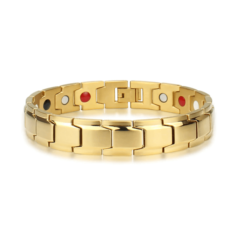 Gaveidé: Elegant unisex magnetisk armbånd i rustfritt stål. Et moderne velvære smykke for alle.