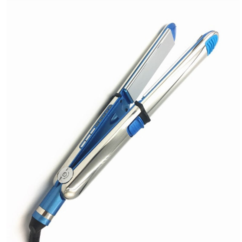 Profesjonell unisex mini rettetang med titanplater, rask oppvarming og temperaturkontroll.