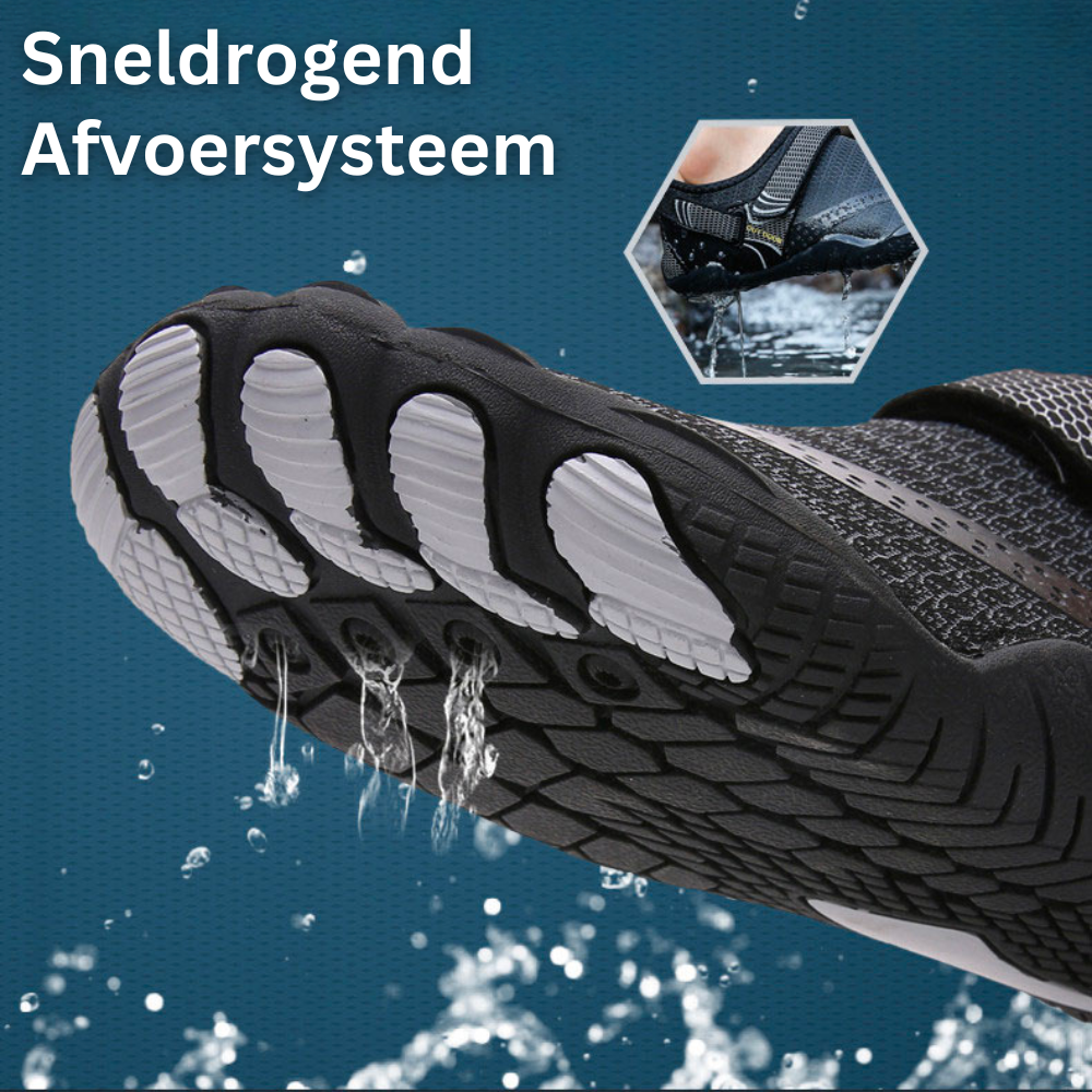 Hurtigtørkende unisex vannsko med sklisikker såle, ideelle for surfing og diverse vannsport.