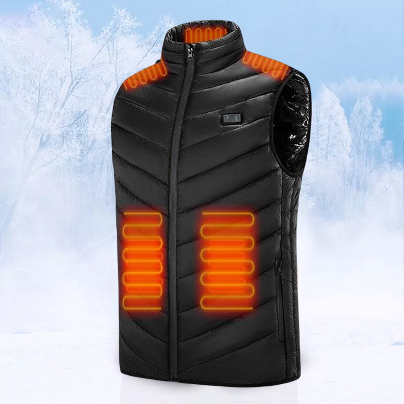 Unisex oppvarmet vest for vinteren, ideell mot kulde utendørs.