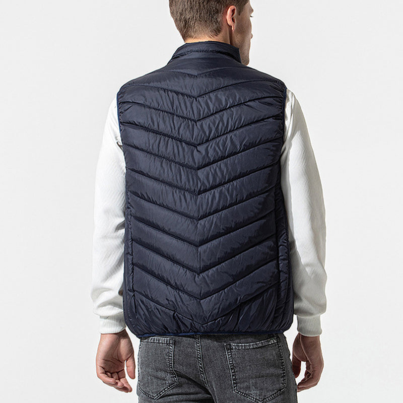 Lettvekt oppvarmet vest, unisex modell for optimal vinterkomfort.