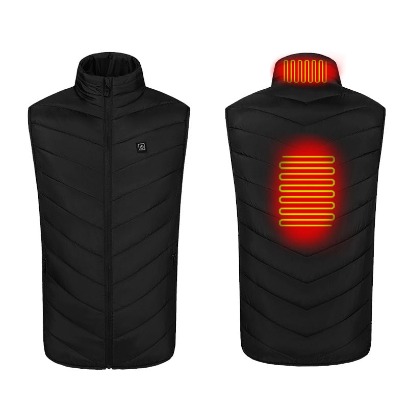 Bekledning for kulde: Unisex oppvarmet vest som gir langvarig varme.