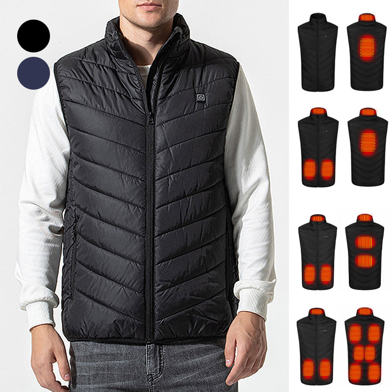 Moderne oppvarmet vest i unisex stil, gir varme og frihet til å bevege seg.